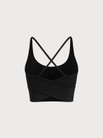 Black V Neck X-Cross Sports Bra - Medium Support - Image 6