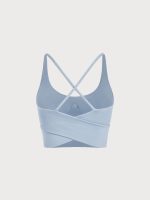 Light Blue V Neck X-Cross Sports Bra - Medium Support - Image 9