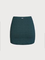 Dark Green Textured Cover up Skirt - Image 7