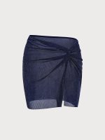 Blue Shimmer Cover Up Skirt - Image 6