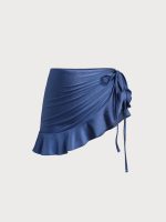 Blue Ruffled Multi-Way Cover Up Skirt - Image 9