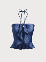 Blue Ruffled Multi-Way Cover Up Skirt - Image 10