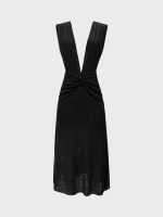 Black V Neck Beach Dress - Image 6