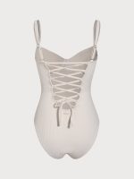 White Cross Back Tummy Control One-Piece Swimsuit - Image 7