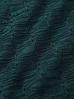 Dark Green Textured Plunge One-Piece Swimsuit - Image 12