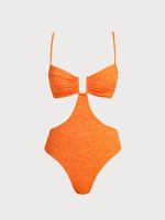 Orange Starfish Cut Out One-Piece Swimsuit - Image 6