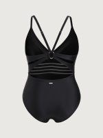 Black Cut Out Plus Size One-Piece Swimsuit - Image 5