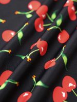 Cherry Drawstring Plus Size One-Piece Swimsuit - Image 10