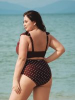 Brown Polka Dot Plus Size Bikini Bottom - Image 5