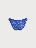 Blue Leaf Print Cutout Bikini Bottom - Image 6