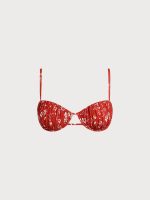 Red Floral Print Underwire Bikini Top - Image 6