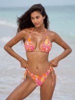 Floral Print Halter Bikini Top