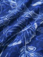 Blue Leaf Print Strappy Bikini Top - Image 12