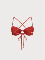 Red Floral Print Underwire Bikini Top - Image 7