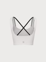 White Contrast Square Neck Sports Bra - Light Support - Image 6