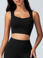 Black Strap Backless Sports Bra - Light Support - Image 6