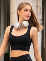 Black Strap Backless Sports Bra - Light Support - Image 2