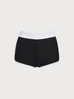 Black Contrast High-Waisted Surf Shorts - Image 6