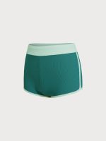 Green Contrast High-Waisted Surf Shorts - Image 5
