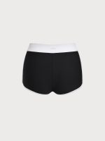 Black Contrast High-Waisted Surf Shorts - Image 7