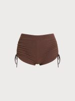 Dark Coffee Tie Plus Size Tankini Bottom - Image 5
