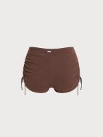 Dark Coffee Tie Plus Size Tankini Bottom - Image 6