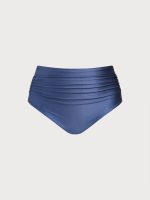 Blue Ruched Plus Size Tankini Bottom - Image 4