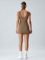 Brown Tie-Waist Sporty Dress - Image 5