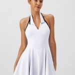 White Collar Backless Tennis Dress - Light Support