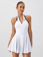 White Collar Backless Tennis Dress - Light Support