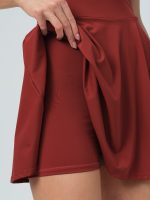 Dark Red Collar Backless Tennis Dress - Light Support - Image 2