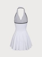 White Collar Backless Tennis Dress - Light Support - Image 6