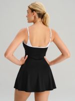 Black Contrast A-Line Sports Dress - Image 2