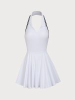 White Collar Backless Tennis Dress - Light Support - Image 5