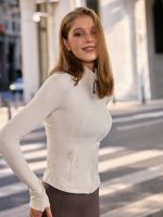 Cream Cropped Sports Jacket - Image 4