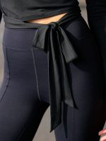 Black Long Sleeve Strappy Yoga Wrap Jacket - Image 4