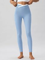 Light Blue Natural Waisted Leggings 25" - Image 6