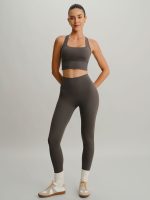 Dark Coffee Cut Out Leggings 24" - Image 6