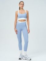 Light Blue Natural Waisted Leggings 25" - Image 5