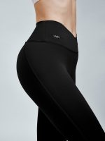 Black V-Waist Leggings 24" - Image 3