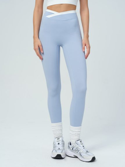 Light Blue Natural Waisted Leggings 25"