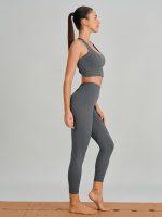 Grey Cut Out Leggings 24" - Image 3