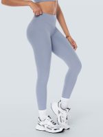 Light Blue High-Waist Leggings 25" - Image 4