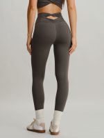 Dark Coffee Cut Out Leggings 24"
