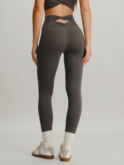 Dark Coffee Cut Out Leggings 24"