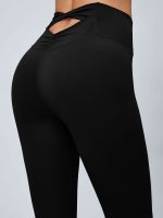 Black Cut Out Leggings 24" - Image 2