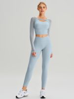 Light Blue V-Waist Leggings 24" - Image 5