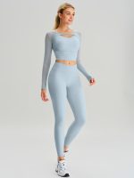 Light Blue Cut Out Long Sleeve Top--Light Support - Image 5