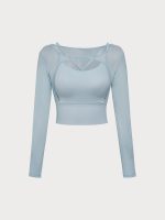 Light Blue Cut Out Long Sleeve Top--Light Support - Image 6