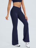 Navy Ruched High-Waisted Yoga 31" Pants